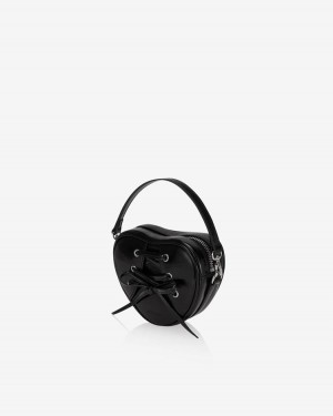 Find Kapoor Ribbon Tie Heart Tote Umhängetasche Damen Schwarz | BOP6549QI