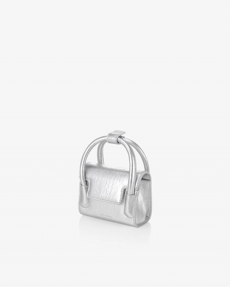 Find Kapoor Marty Bag 12 Crinkled Tote Umhängetasche Damen Silber | QPY1360MW