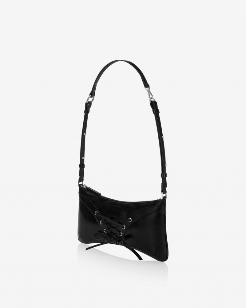 Find Kapoor Ribbon Tie Tote Schultertasche Damen Schwarz | GAZ4993RL